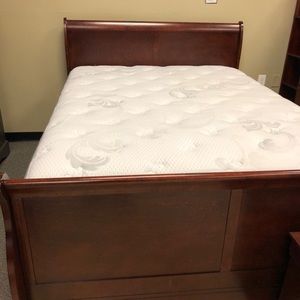 Cherry sleigh bed